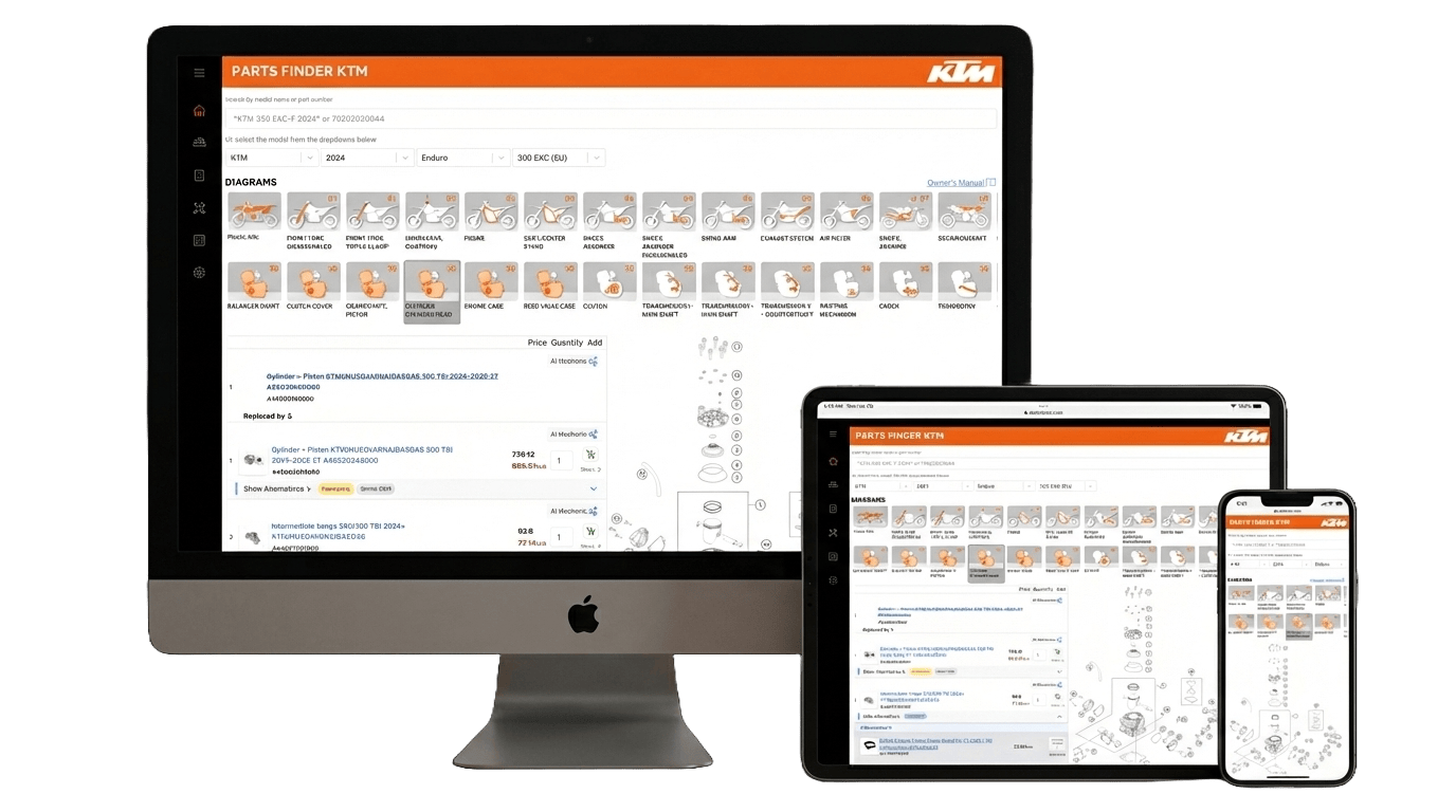 Parts Finder on multiple devices