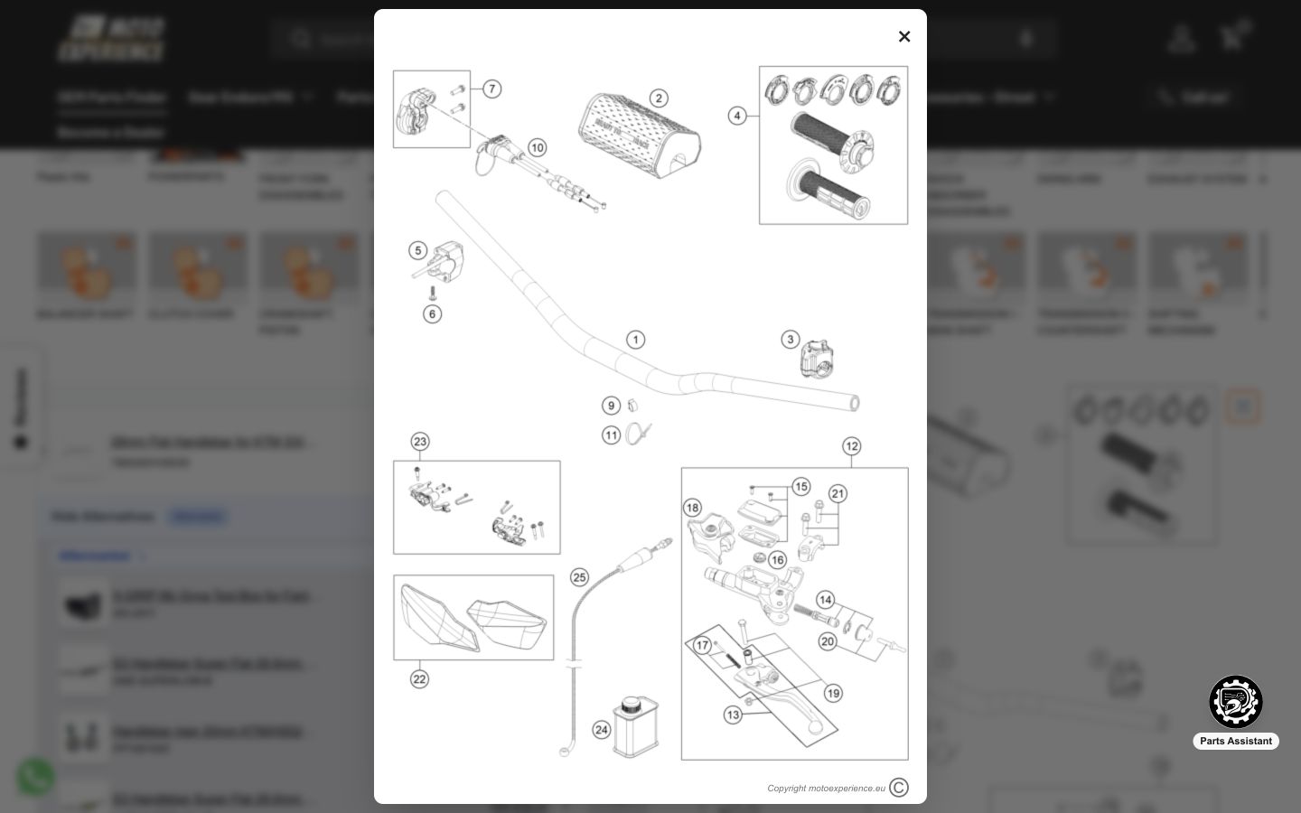 Interactive OEM fiche diagram with a linked parts table